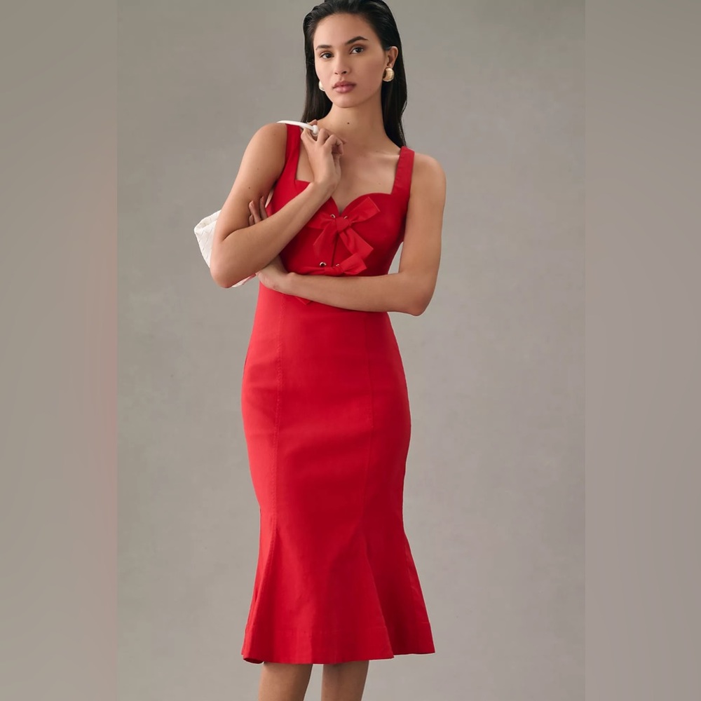 Anthropologie Sweetheart Bow Dress